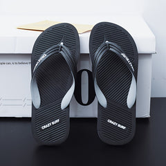 Men's Striped Non Slip Flip Flops Casual Slippers For Beach Pool Shower