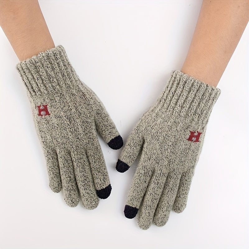 Men's Plush Winter Gloves Thick & Warm for Cold Weather