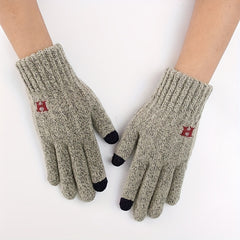 Men's Plush Winter Gloves Thick & Warm for Cold Weather