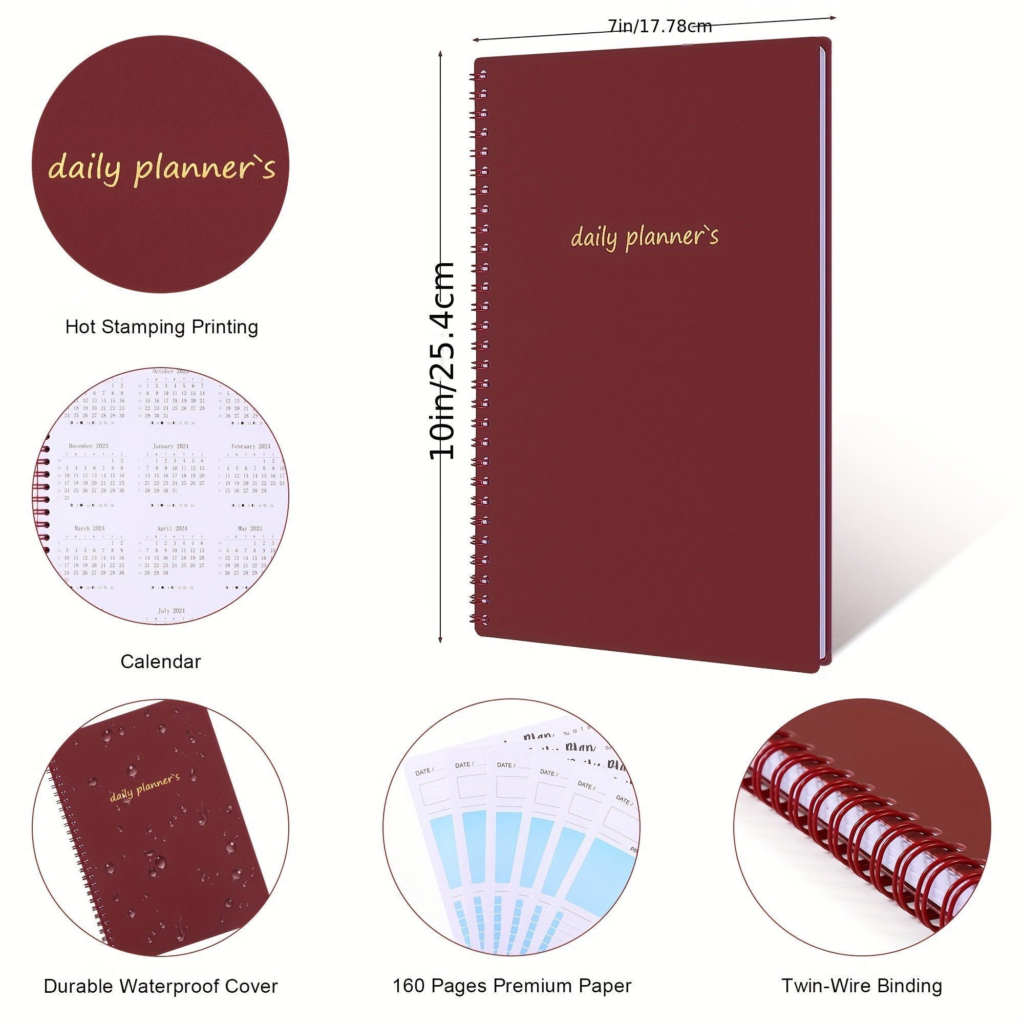 Daily Planner Undated To Do List Notebook With Hourly Schedule