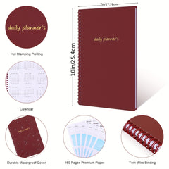 Daily Planner Undated To Do List Notebook With Hourly Schedule