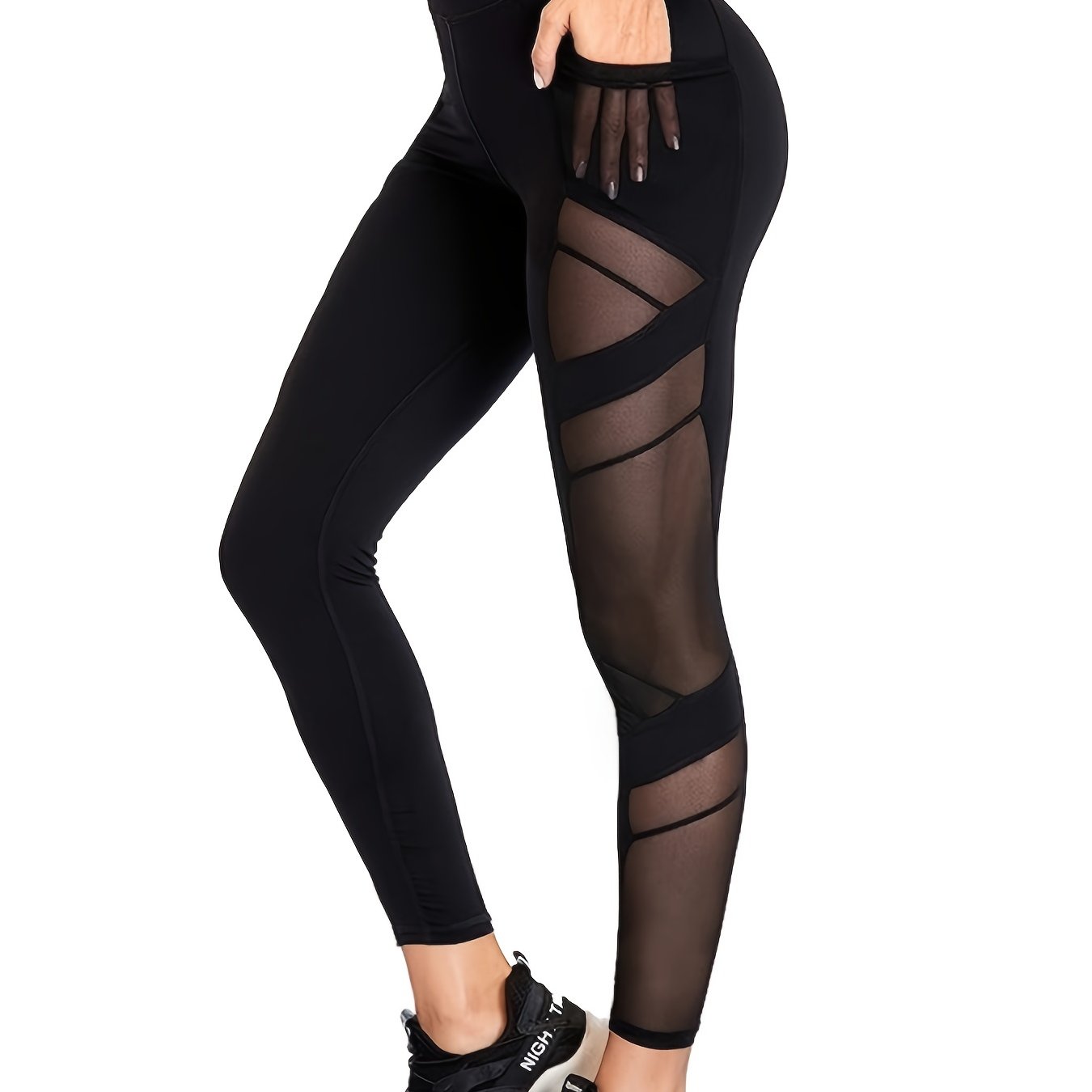 Sports Leggings Wide Waistband Butt Lifting Yoga Pants