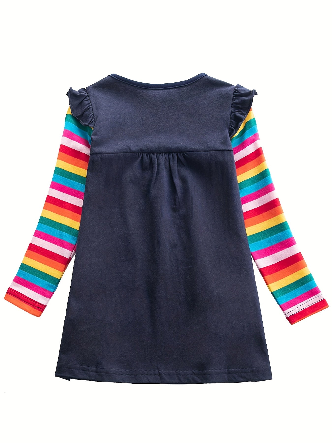 Girls Rainbow Unicorn Dress with Pockets
