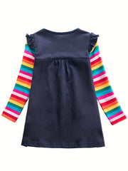 Girls Rainbow Unicorn Dress with Pockets