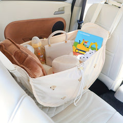 Kids' Baby Car Storage Bag Cartoon Bear Pattern Large Capacity Hanging Bag