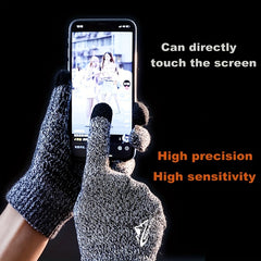 Thickened Knitted Touch Screen Gloves, Outdoor Non-slip Cycling Gloves