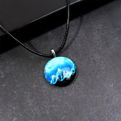Snow Mountain Mist Nature Pendant Necklace