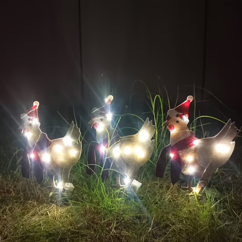 Light Up Chicken With Scarf Holiday Decoration Glowing Chicken