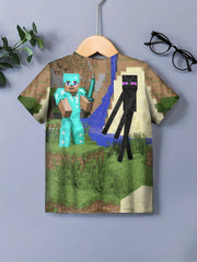Knight Print Kid's T-shirt Casual Short Sleeve Top for Summer