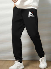 Men's Cartoon Bear Print Loose Sweatpants