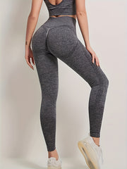 Solid Seamless Butt Lifting Yoga Leggings High Waist Sports Running Pants