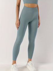 Seamless Rib Knit Yoga Pants High Waist Slim Fit Workout Activewear