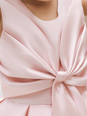 Baby Girl 1 Yr Dress Princess Twill Thick Satin Bow Baby Dress
