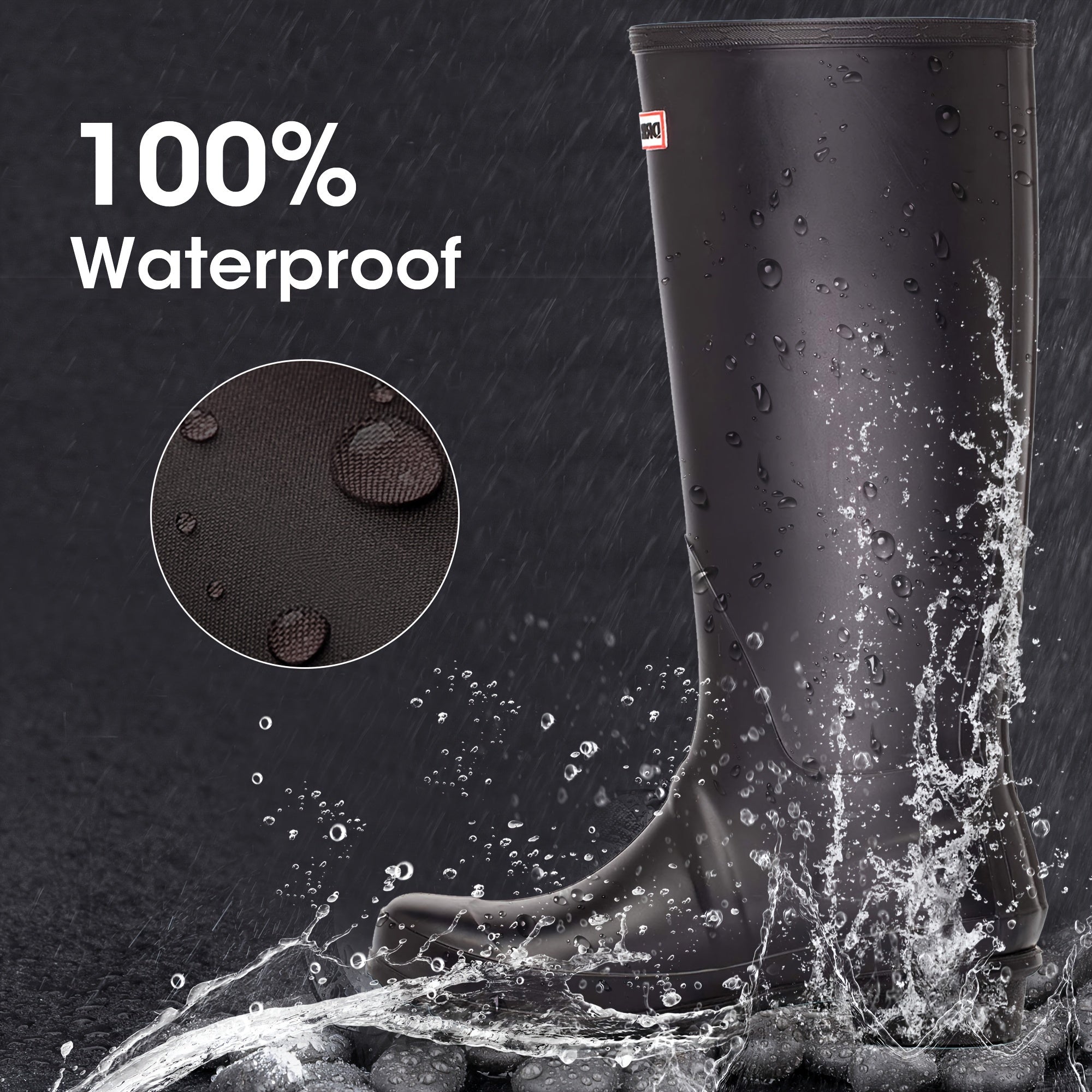 Waterproof PVC Round Toe Flat Rain Boots Lightweight Comfortable Foldable