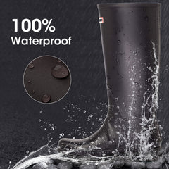Waterproof PVC Round Toe Flat Rain Boots Lightweight Comfortable Foldable