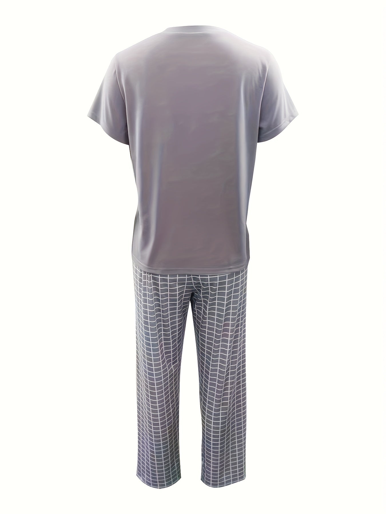 Plaid Print Tee & Pants Lounge Set