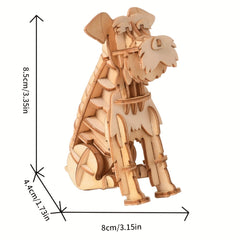 3D Wooden Puzzle Animal Pet Dog Model Toy DIY Handicraft Christmas Gift