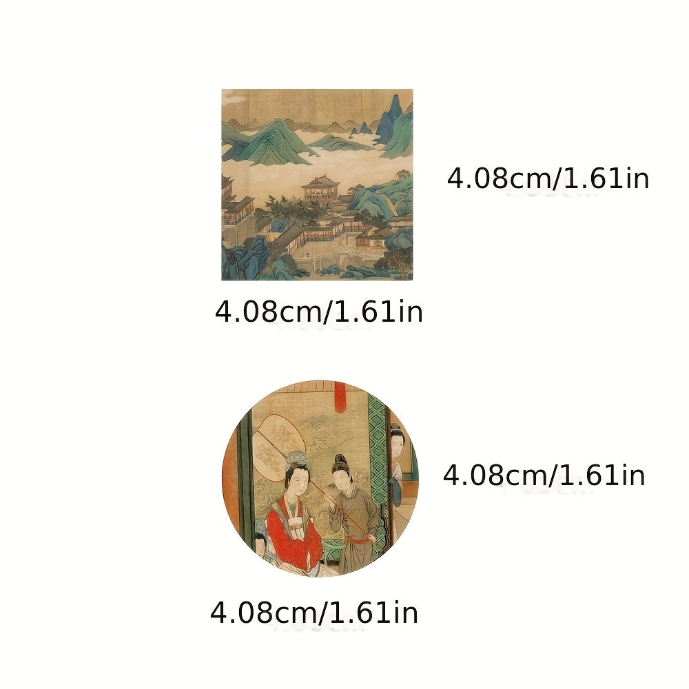 61pcs Chinese Art Stickers Waterproof for Laptops Skateboards Wa