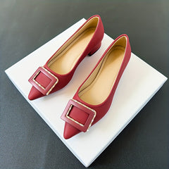 Metallic Decor Flat Shoes Slip On Point Toe Shallow Mouth Solid Soft Shoes
