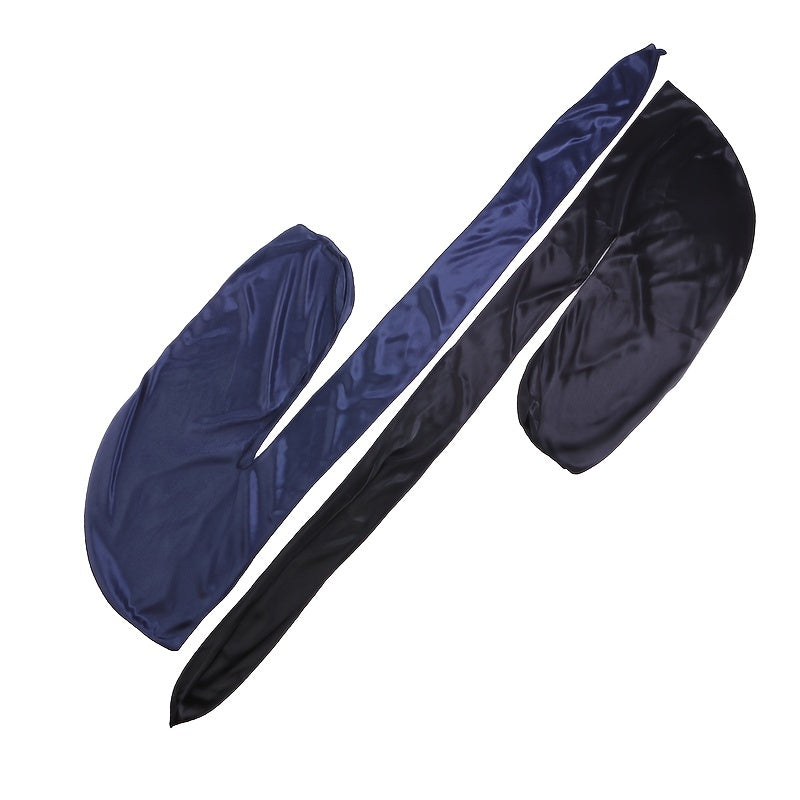 2pcs Silk Strap Pirate Hat Turban With Long Tail