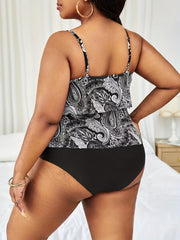 Boho Paisley Print Cami Top & Panty 2pcs Swimsuit Set