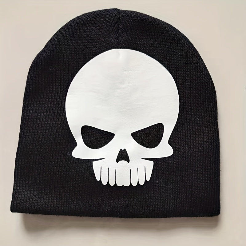 Fashionable Ear Protection Sport Knit Beanie Hat With Bone Hand Printing