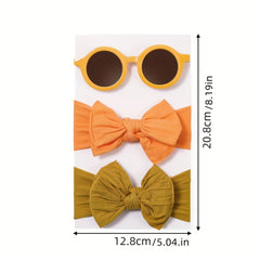 Kids Summer Sunglasses & Bows Headband Set