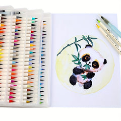 Watercolor Brush Pen Set 120 Colors Real Brush Tips Washable Non-toxic
