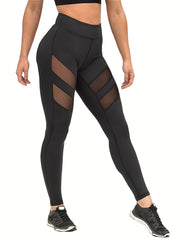 Mesh Waistband High Rise Yoga Leggings