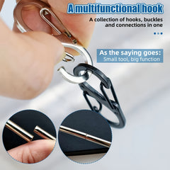 10pcs Stainless Steel S Type Carabiner Backpack Hanging Buckle Keychain