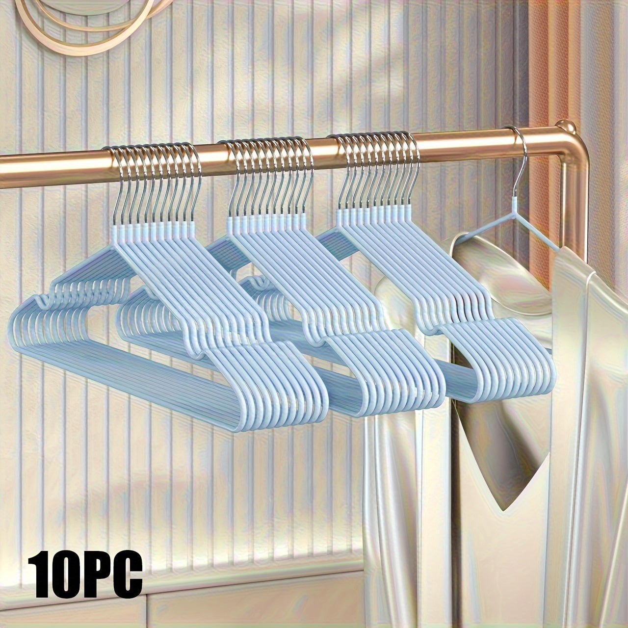 10pc Non-slip Metal Clothes Hangers with Rubber Anti-slip Heavy Duty Rack
