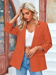 Casual Lapel Open Front Blazer