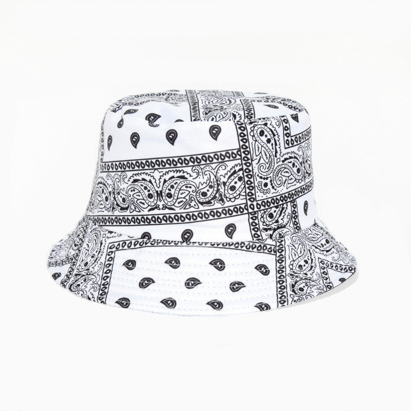Retro European American Printed Cashew Bucket Hat Outdoor Travel Sun Hat