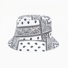 Retro European American Printed Cashew Bucket Hat Outdoor Travel Sun Hat