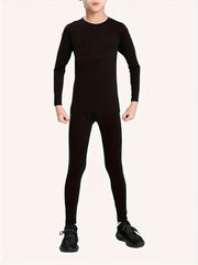 Boys Quick Dry Compression Set Long Sleeve Shirt Shorts Base Layer Pants