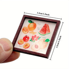 Dollhouse Picture Albums Wooden Frame Paper Paintings Set