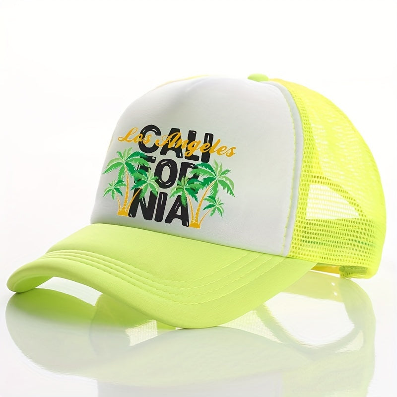 Summer Multicolor Hat Tree Letter Print Mens Peaked Cap