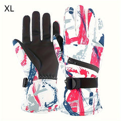 Thickened Winter Graffiti Gloves, Waterproof & Warm Touch Screen, Ice Skating