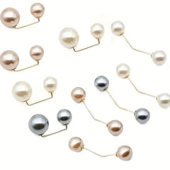 Faux Pearl Brooches Casual Sweater Cardigan Clips Waist Safety Pins