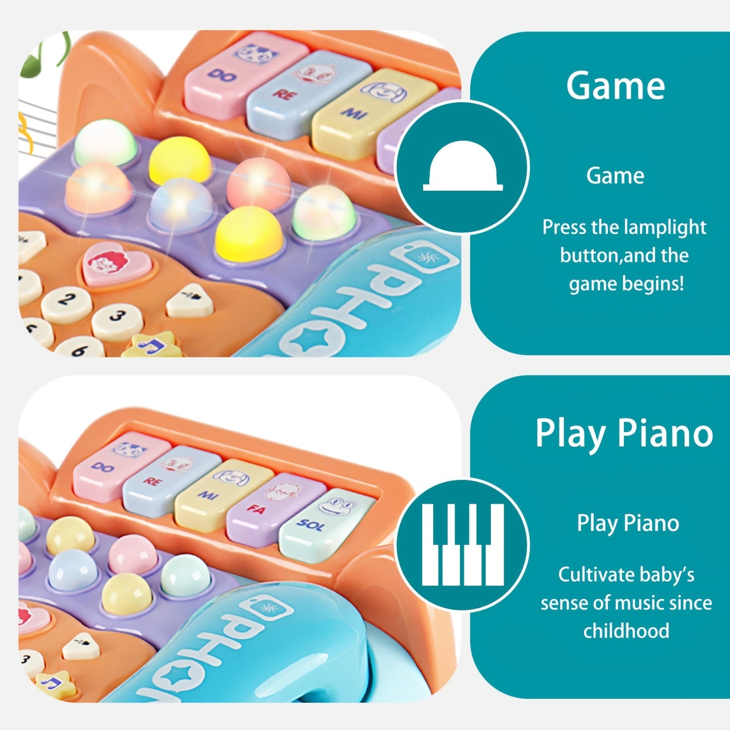 Baby Musical Phone Car Toy Educational Early Education Simulation Machine