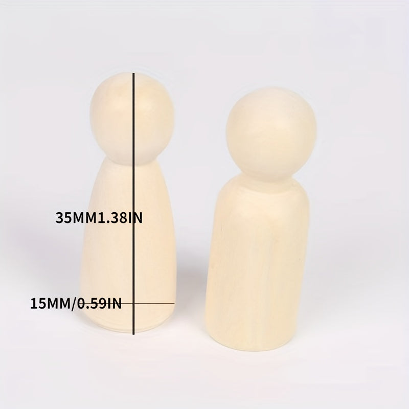 4pcs 8pcs 35MM 1.38IN 15MM 0.59IN Wooden Figures DIY Wooden Dolls
