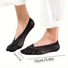 Men's No Show Tabi Toe Socks Breathable Anti-Odor Non-Slip 1 Pair