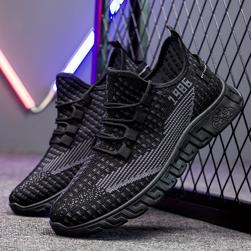 Men's Lightweight Lace Up Running Shoes Breathable Non Slip Sneaker