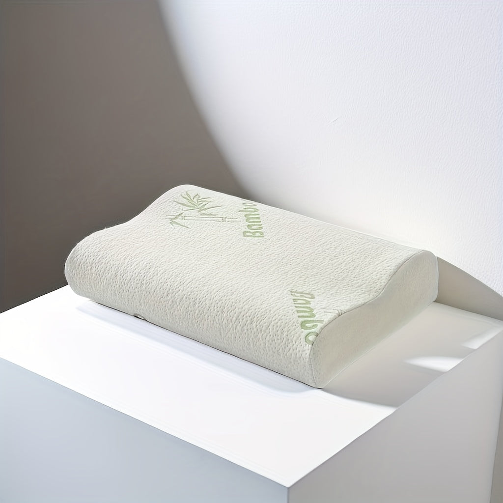Bamboo Pattern Memory Foam Neck Pillow for Sleeping