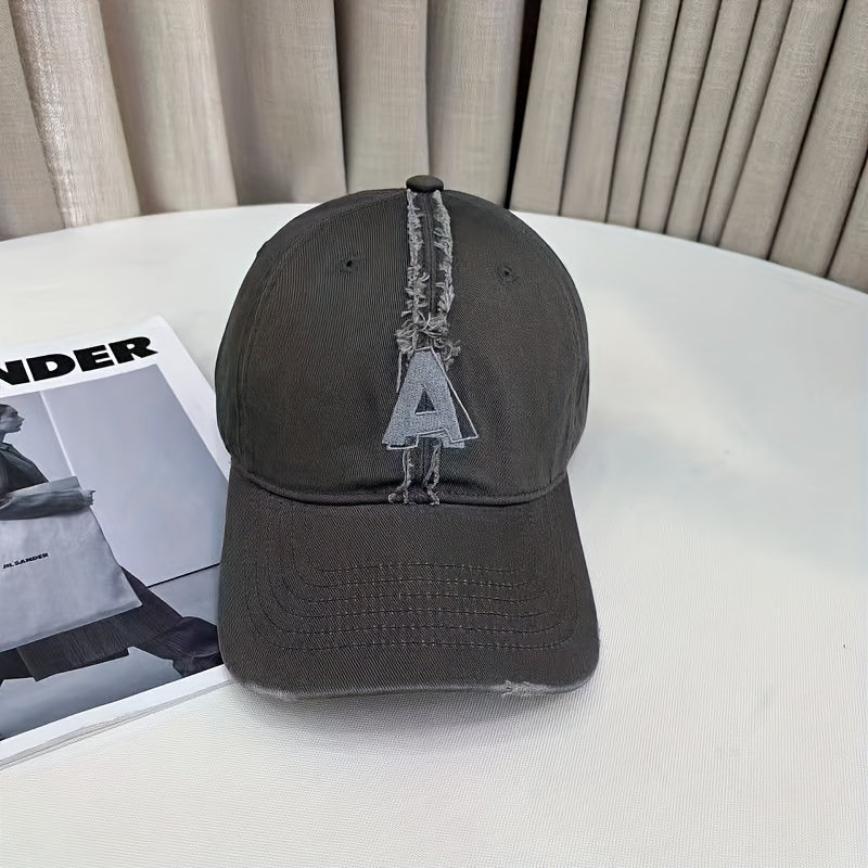 Spring Letter A Embroidery Soft Top Baseball Cap