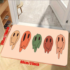 Cartoon Skull Kitchen Rug Soft Anti Fatigue Waterproof Non Slip