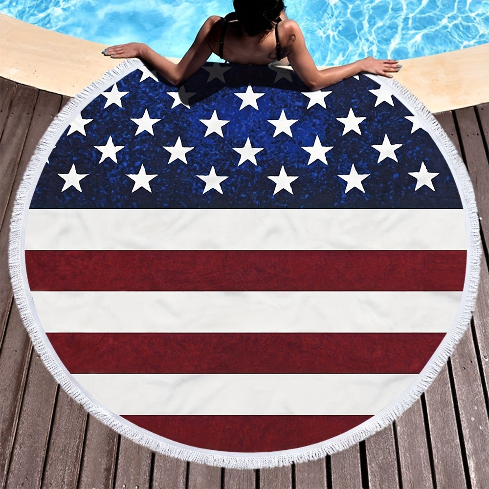 Circular Beach Mat Swimming Pool Towel National Flag Shawl