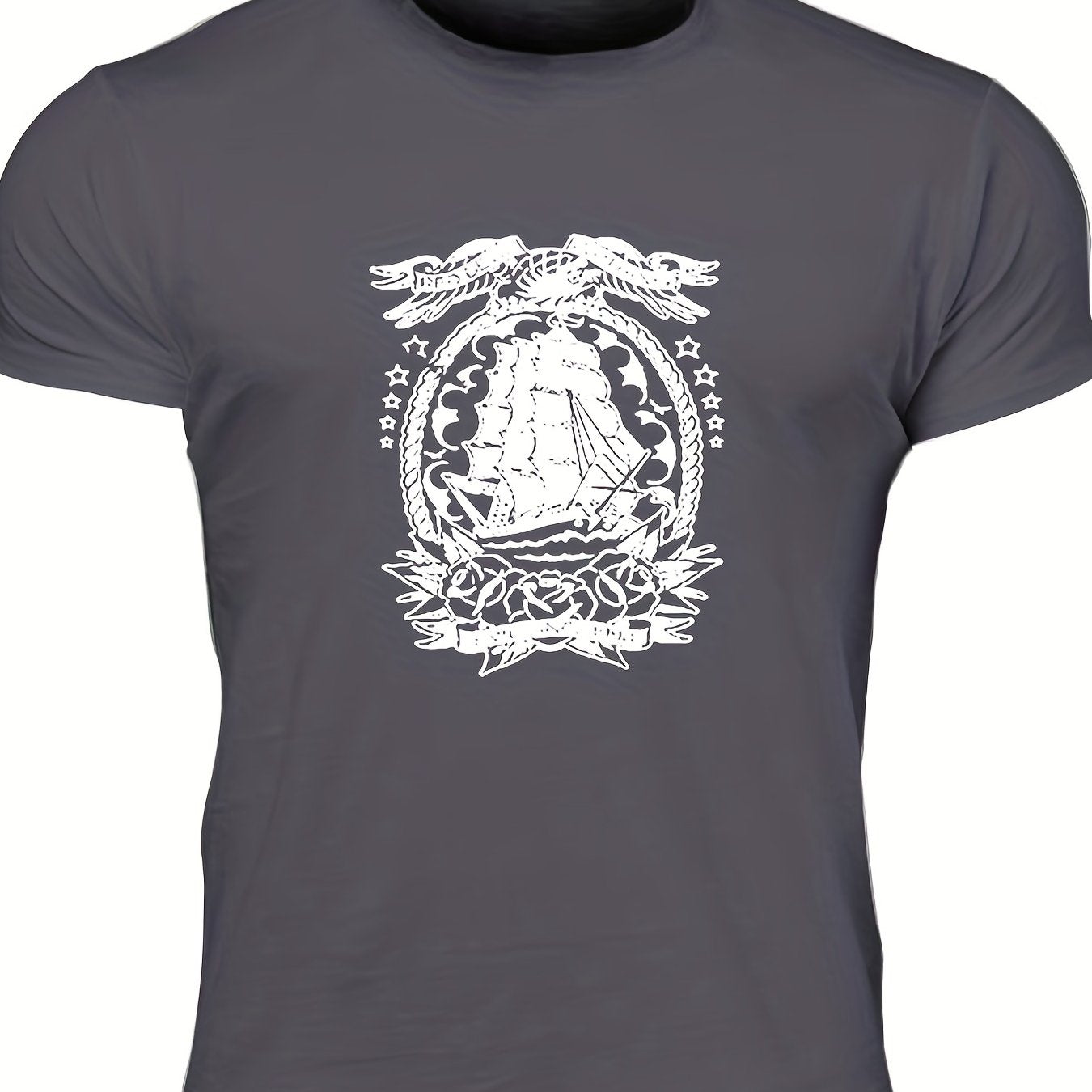 Men's Graphic T shirt Casual Comfy Slightly Stretch Crew Neck Tee