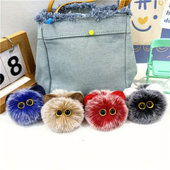 Blush Cat Ball Keychain Plush Doll Bag Cartoon Pendant Small Gift