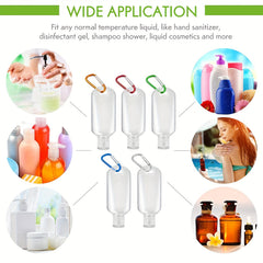 Travel Bottles With Keychain 50ml 2Oz 10Pc Empty Plastic Carabiner Bottles